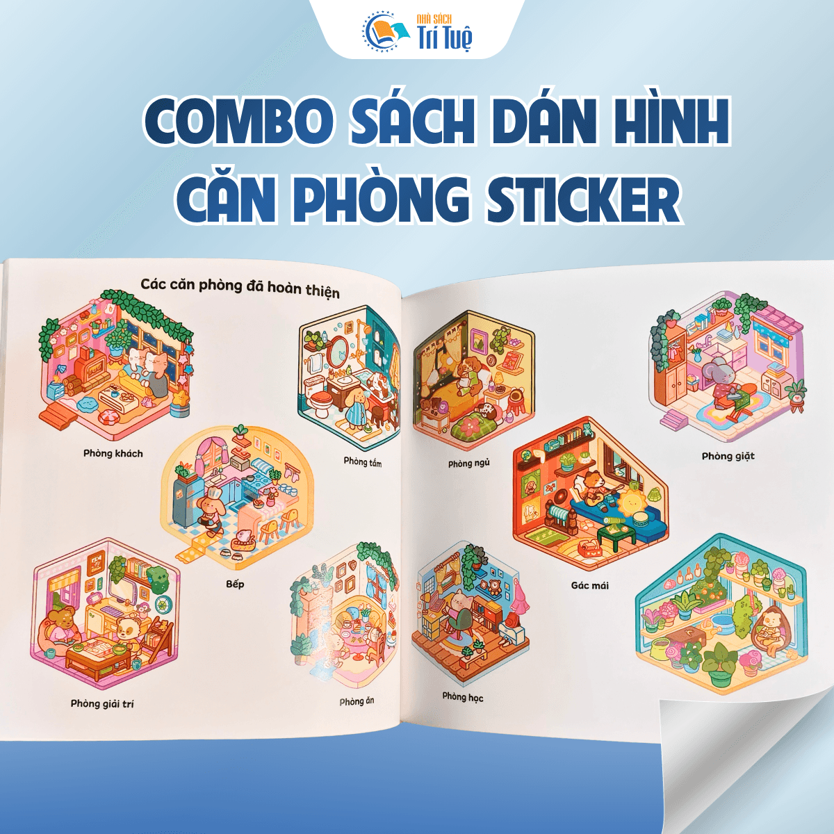 Combo  Căn phòng Sticker( 4 cuốn )
