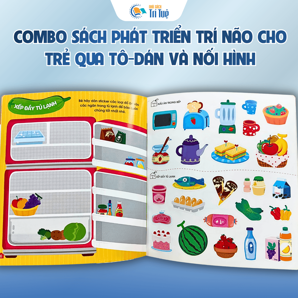 Combo Sách phát triển trí não cho trẻ qua tô dán nối hình( 8 cuốn )