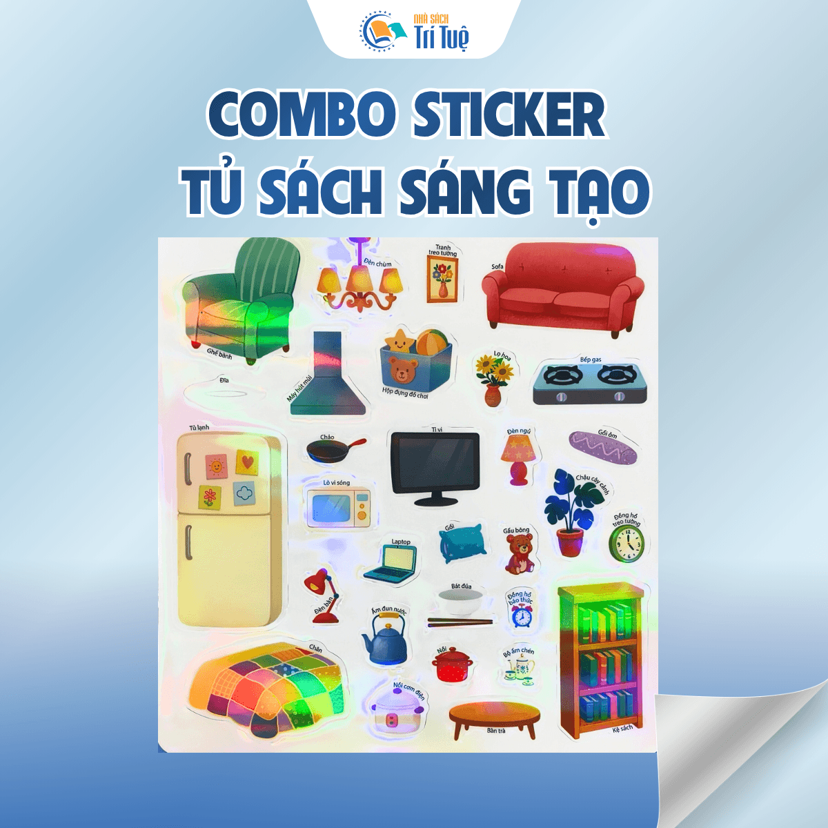 Combo sticker tủ sách sáng tạo( 5 cuốn )