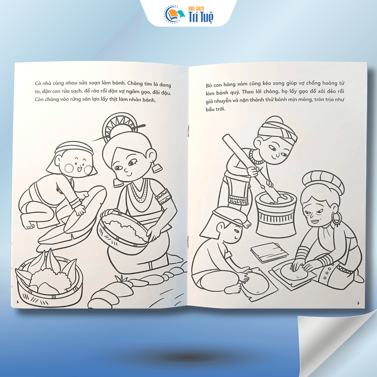 Tô màu cổ tích việt nam - bánh trưng bánh giầy
