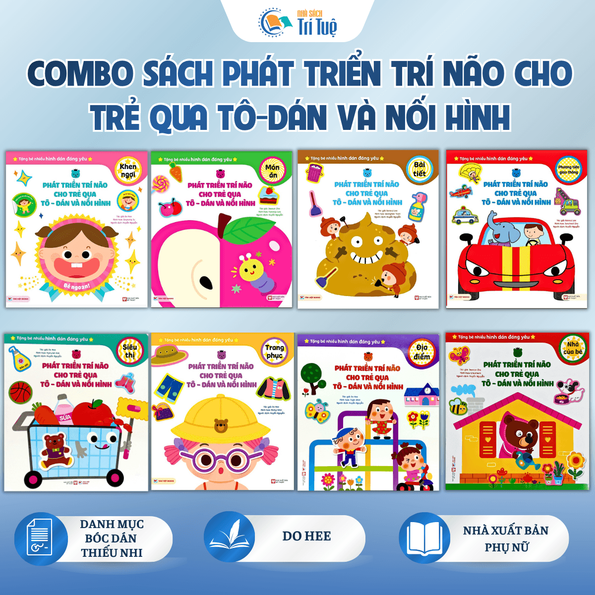 Combo Sách phát triển trí não cho trẻ qua tô dán nối hình( 8 cuốn )