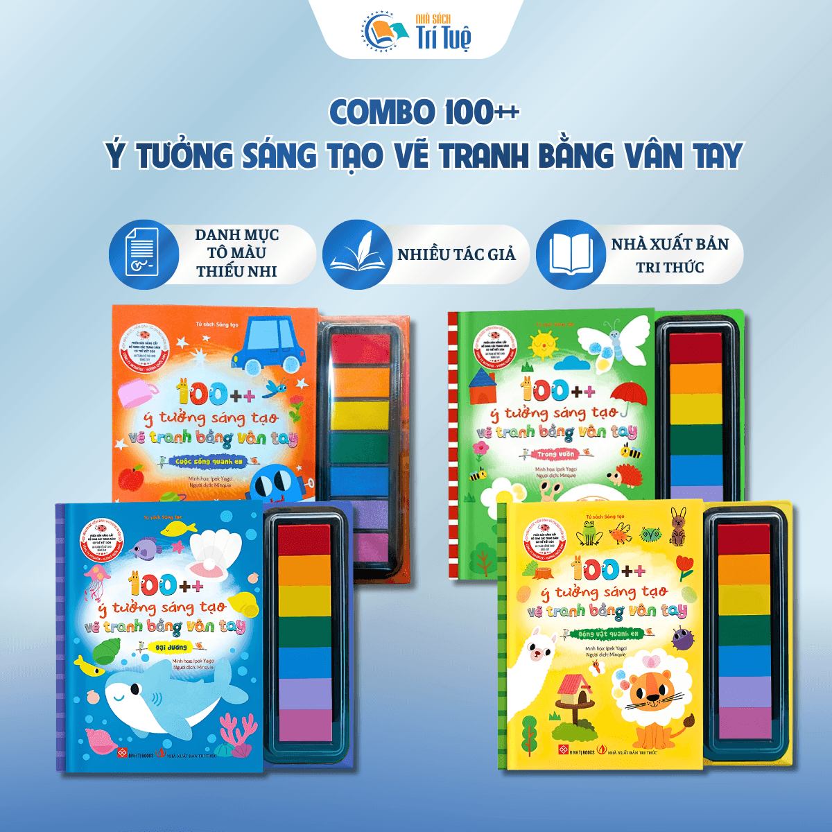 Bộ 100++ Ý Tưởng Sáng Tạo Vẽ Tranh Bằng Vân Tay (4 quyển)